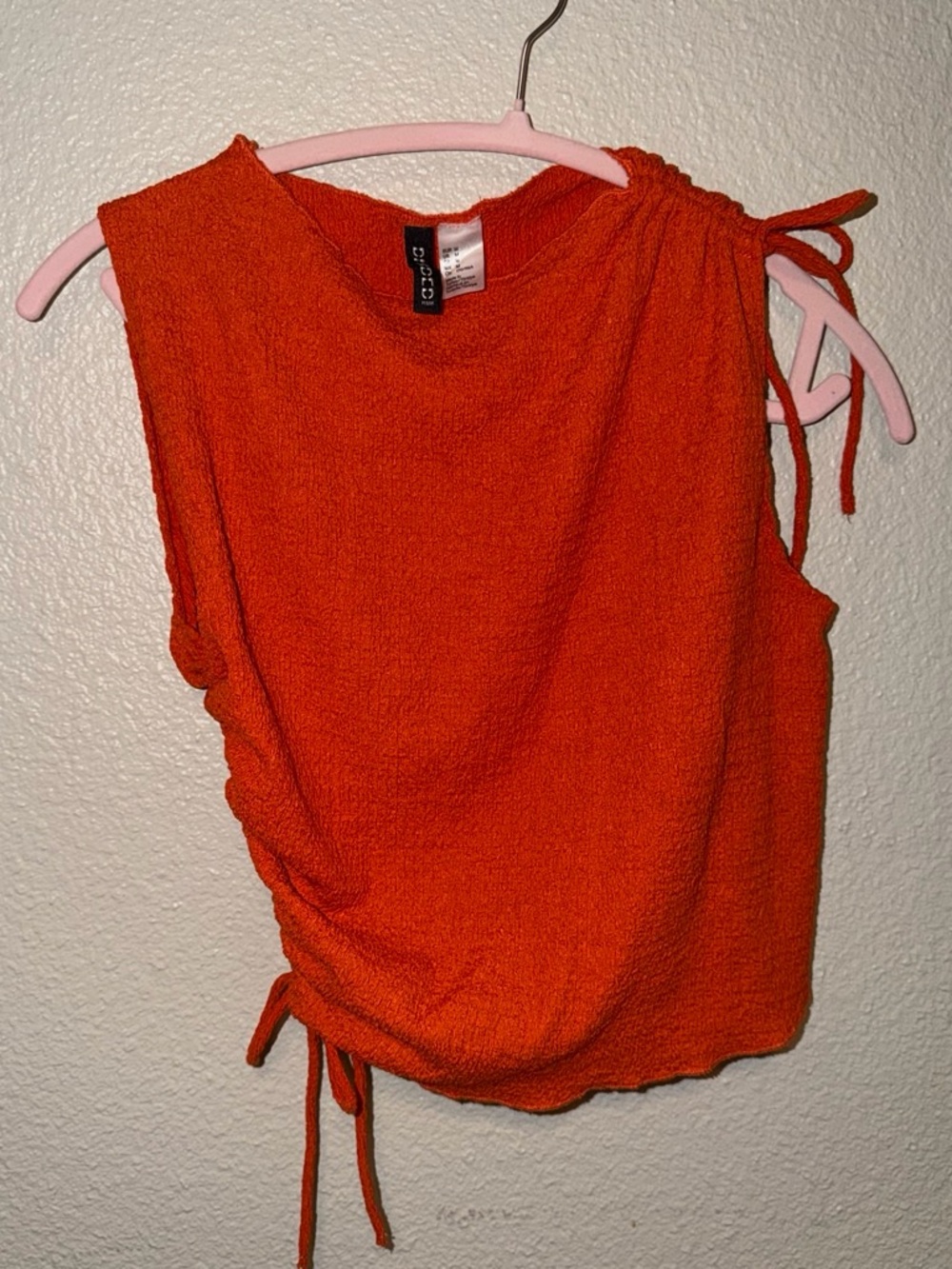H&M Bright Orange Tie-Detail Tank Top